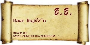 Baur Baján névjegykártya